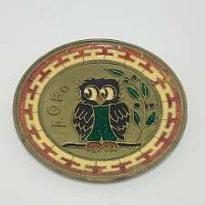 Vintage AOE Brass Owl 3.5-Inch Hanging Plate picture