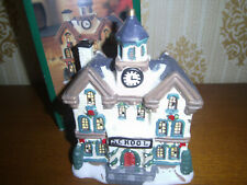  Tea Light candle holder Porcelain Village School House Original box picture