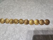 10 Vintage Waterbury Gold Tone Post Office POD Buttons (1899) picture