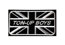 TON-UP BOYS UNION JACK BIKER SEW ON EMBROIDERED PATCH picture