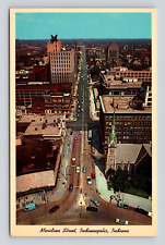Old Postcard Monument Circle Looking North Meridian Street Indianapolis IN 1960 picture