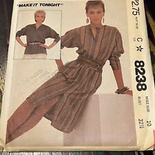 Vintage 1980s McCalls 3662 Pullover Dress or Top Sewing Pattern 10 UNCUT picture
