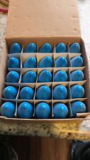 Vintage New Old Stock Blue C9 Christmas Bulbs 130 V Box Of 25 picture