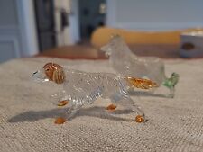 Vintage 1970's Clear Lucite Dogs with Color Accents 2 Dogs Setter and Collie picture