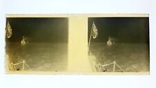 Rare Old Stereo-Glasdia / Plate Ship Flag - 1.WK ca.1916 - 1 5/8x4 11/16in Navy picture