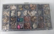 Lot Of Natural Crystals Rocks Stones Geodes Collection Set Organized Container picture