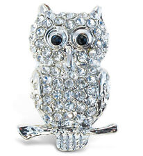 CoTa Global Owl Sparkling Refrigerator Magnet - Silver Rhinestones - 1.75