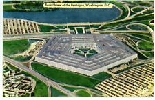 Aerial View of the Pentagon Washington DC Vintage Linen Postcard Unposted picture