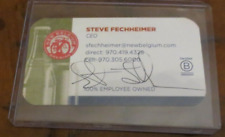 Steve Fechheimer New Belgium Brewing signed autographed business card Fat Tire picture
