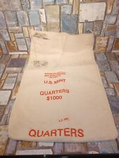 VTG U.S. MINT S.W.B. Canvas Money Bag for Quarters Holds $1000  picture