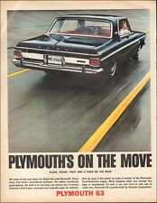 1963 vintage auto Ad 63 PLYMOUTH FURY Black Sedan Tiger on the Road  05/14/24 picture