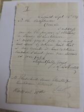 1869 Letter to Comptroller Requesting an Auctioneer License Suffield Connecticut picture