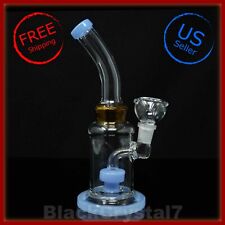 8.5 in Premium 45° Gold Disk Hookah Bubbler Tobacco Smoking Glass Water Pipes picture