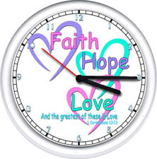 Faith Hope Love Greatest Of These Is 1 Corinthians 13:13 Prayer Wall Clock picture