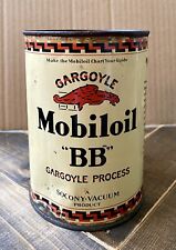RARE Original Mobil “BB” Gargoyle Motor Oil Tin 1 Quart Can FULL Mobiloil picture