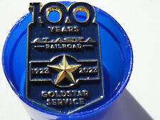 Alaska Railroad Pin 100 Years 1923-2023, Goldstar service 1 1/4