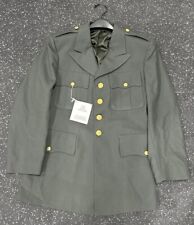 US Army Vintage Class A Dress Uniform Jacket Mens Size 40S Green Gold Buttons picture