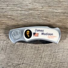 James Madison 4th President- Folding Lockback Pocket Knife Flag picture