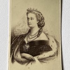 Antique CDV Photograph Illustration Royalty Eugenie Montijo French Empress picture