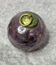 Vintage Purple Crackle Glass Ornament Sphere Christmas Holiday 2.5” Heavy picture