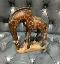 Vintage Hand Carved Wooden Giraffe Figure 8 inches picture