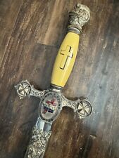 Antique Knights Templar Masonic Engraved Sword McLilley Co picture