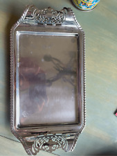 Vintage silver coated serving tray marked picture