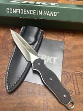 RARE/DISCONTINUED CRKT Synergist 2070 Fixed Blade Boot Knife  W/Leather  Sheath picture
