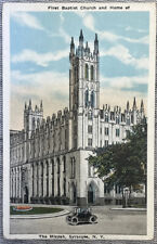 Vintage White Border Postcard Syracuse New York NY First Baptist Church Mizpah picture