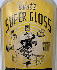 Vintage Mac's SUPER GLOSS SURFACE GLAZE Glass Bottle 90% Left. picture