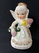 Vintage Napco November Angel Of The Month Figurine A1371 Spaghetti Trim Fruits picture