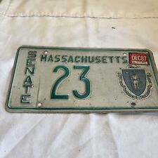 Vintage Massachusetts Senate License Plate Green & White With Seal #23 picture
