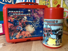 Vintage 1984 Original TRANSFORMERS Lunch Box with Thermos, Aladdin Hasbro picture