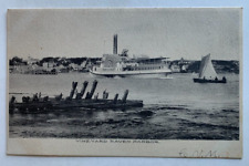 c 1900s MA Postcard Martha's Vineyard Vineyard Haven Harbor steamer 