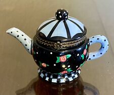Lidded Porcelain Teapot Trinket Box Vintage picture