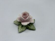 Vintage Hand Painted Capodimonte Pink Porcelain Rose - Made In Italy picture