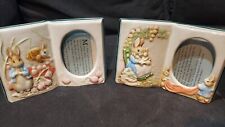 Vintage 2 Beatrix Potter  Tale of Benjamin Bunny Porcelain Book Picture Frames picture