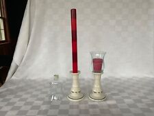 Longaberger Holly Woven Traditions Pottery Candlesticks 5
