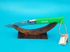 Opinel No 7 Inox Pocket Knife Ring Lock Plain Edge Blade Green picture