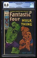 Fantastic Four #112 CGC VF 8.0 White Pages Incredible Hulk Vs Thing Battle picture