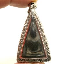 BLACK PHRA NANGPHAYA THAI ANTIQUE REAL POWERFUL BUDDHA LUCKY RICH AMULET PENDANT picture