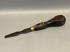 Antique N. E. S. Co. Meyhew Style Flat Screwdriver Wood Handle Brass Collar picture