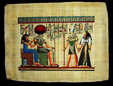 Rare Authentic Hand Painted Ancient Egyptian Papyrus-Nefertari Journey to A/life picture