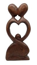 Vintage Wood Carving Art Sculpture of Kissing Lovers  picture