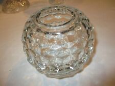 Gorgeous Large Vintage Glass Candle Holder 2 pc Diamond Cut Glass  Ball Shaped picture