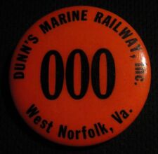 WWII ERA DUNN'S MARINE RAILWAY SHIPBUILDERS EMPLOYEE ID BADGE - WEST NORFOLK VA picture