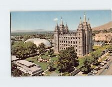 Postcard Aerial View Temple Square Salt Lake City Utah picture