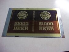 Vintage MILLER $1000 BEER Unrolled Can Sheet Wisconsin Wi Bar Tavern Saloon picture
