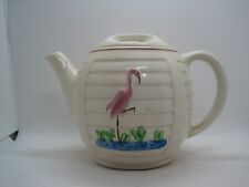 Vintage Porcelier China Coffee Pot Hand Painted Flamingo Made in USA Ohio, PA picture