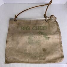 Vintage Big Chief Water Bag Tulsa Oklahoma Indian Chief Canvas Bag picture